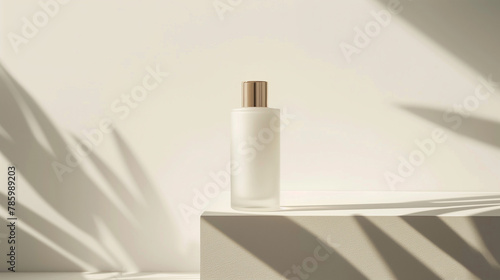 White Cosmetic Bottle with Metallic Cap © TY