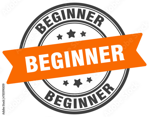 beginner stamp. beginner label on transparent background. round sign