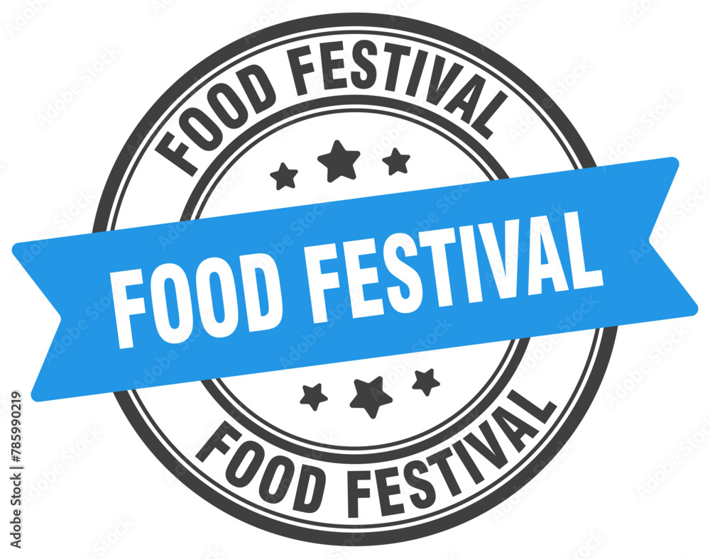food festival stamp. food festival label on transparent background. round sign