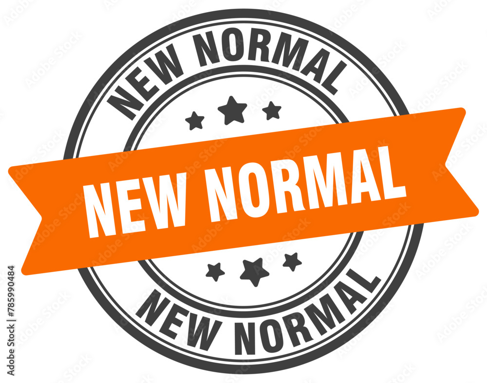 Fototapeta premium new normal stamp. new normal label on transparent background. round sign