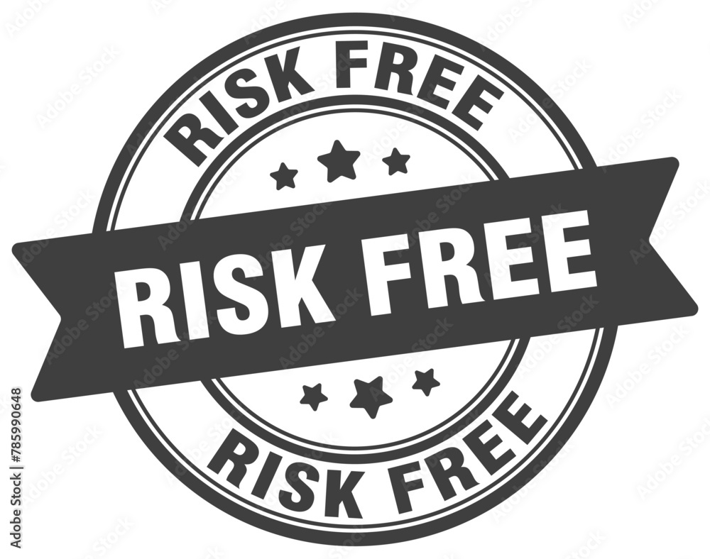 risk free stamp. risk free label on transparent background. round sign