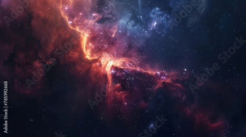 Mesmerezing colorful nebula in the universe