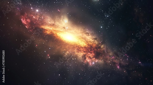 White milkyway galaxy in the space with the star and cosmic dust photo
