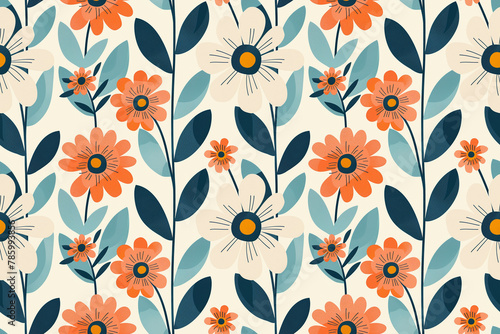Modern floral pattern with a geometric touch