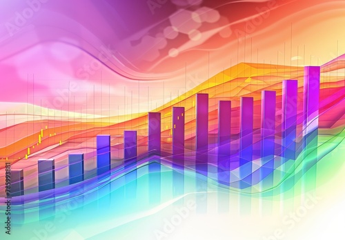  Dynamic Stock Market Trends  Colorful Sales Movements on Beige Background 