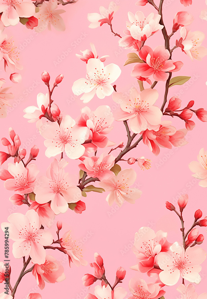 flower pattern, Illust, 꽃, 플라워 패턴