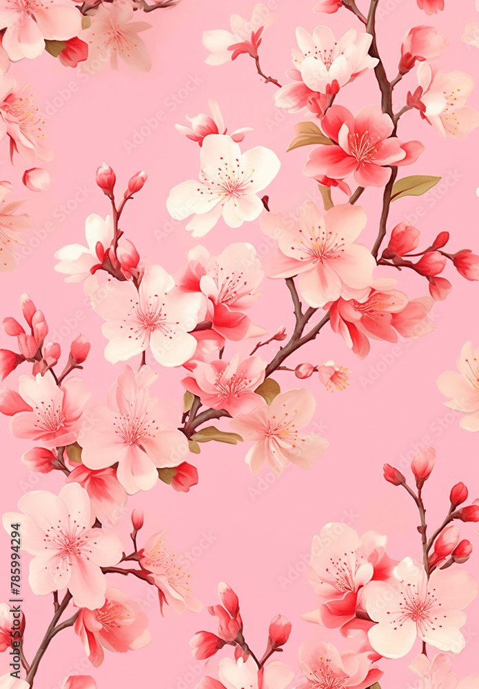 Fototapeta premium flower pattern, Illust, 꽃, 플라워 패턴