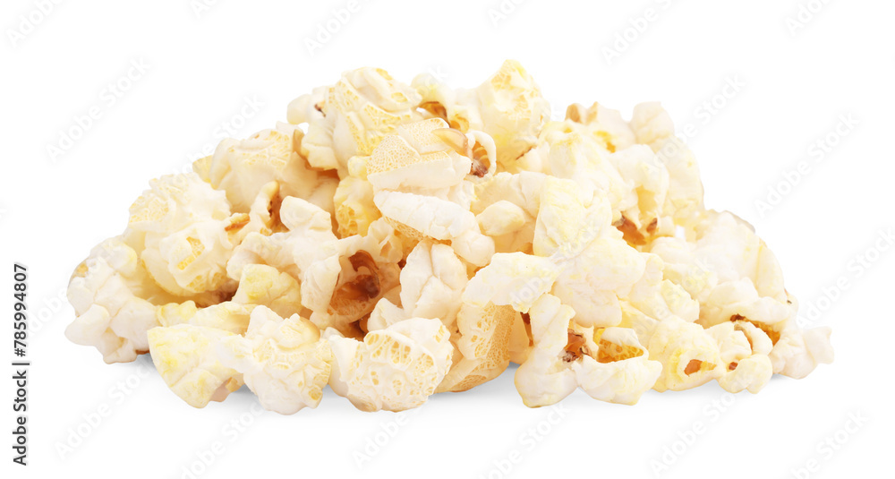 Fresh popcorn isolated on white. Tasty snack Fresh popcorn isolated on white. Tasty snack