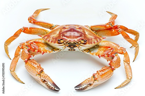 Boiled crab isolated on white background,  Clipping path included