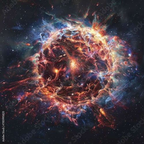 A deep space view of a supernova explosion
