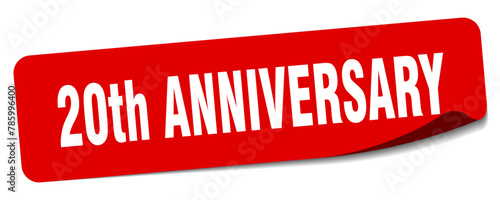 20th anniversary sticker. 20th anniversary label