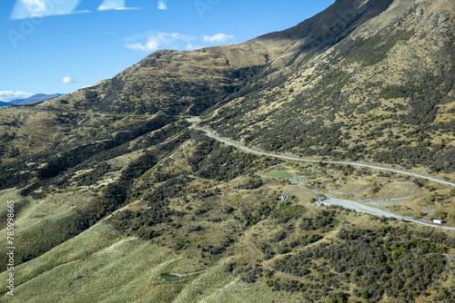 Foto aus dem Flugzeug auf dem Weg zum Milford Sound Berge Seen 