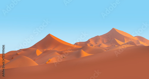 Beautiful sand dunes in the Sahara desert with amazing cloudy sky - Sahara  Morocco