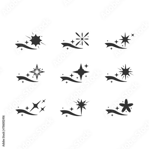 Sparkling star icon different shape design vector collection © Rizky