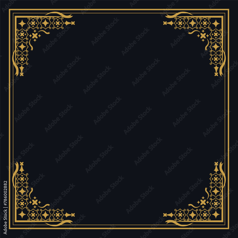 Square vintage pattern border ornament design