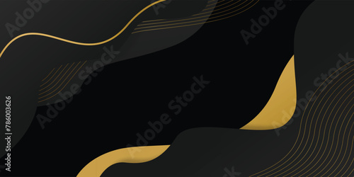 Modern black and gold abstract background isolated