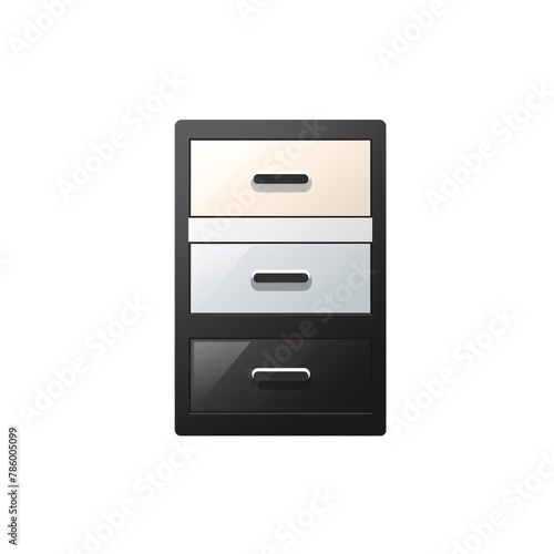 a black and white file cabinet