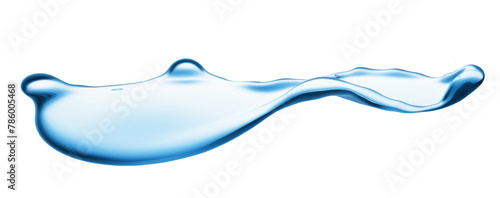 real image,spilled water drop on the floor isolated with clipping path on white background. photo
