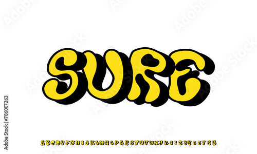 Playful style font design, childish , kids alphabet letters and numbers vector illustration