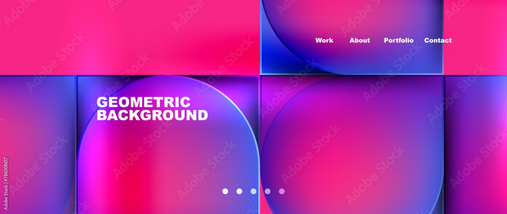 it is a geometric background with circles and squares . High quality