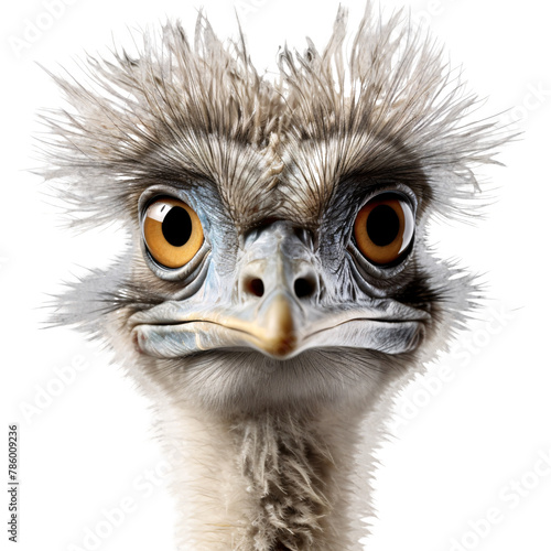 a close up of an ostrich's face