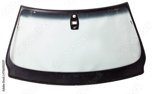 Car front glass with rain and sun sensor for installation and replacement in a vehicle service. Auto parts catalog.