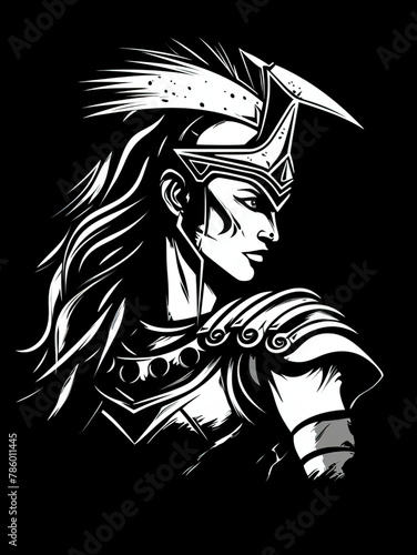 Wallpaper Mural Illustration of a warrior woman Torontodigital.ca