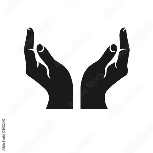 Hands vector silhouette isolated on white background