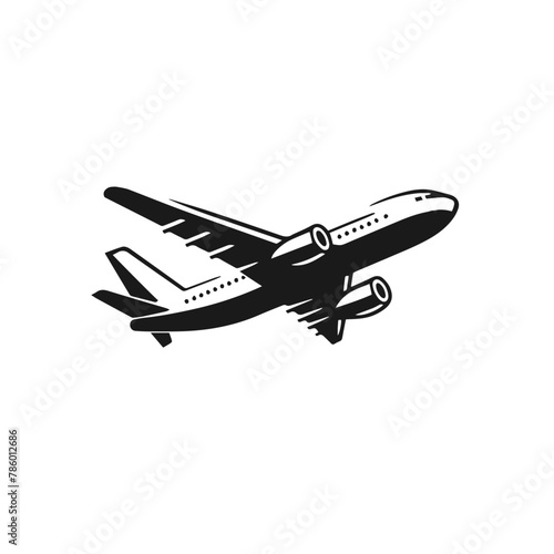 Vector illustration of airplane isolated on white background