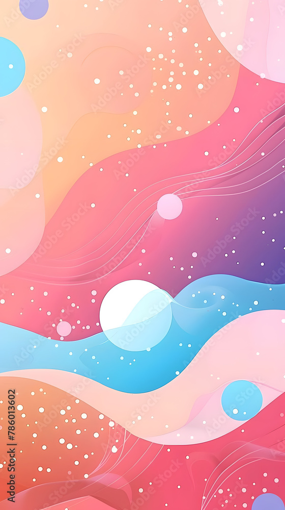 Fototapeta premium Modern screen colorful geometric design with abstract shapes for mobile app