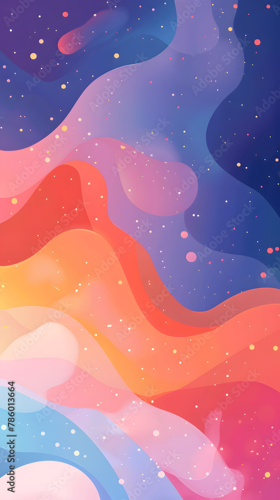 Fototapeta premium Modern screen colorful geometric design with abstract shapes for mobile app