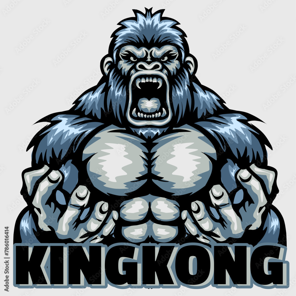 Fototapeta premium Roaring Angry Kingkong, Angry Gorilla