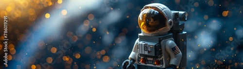 Detailed astronaut constructed from LEGO, ready to embark on a mission beyond Earth 8K , high-resolution, ultra HD,up32K HD photo