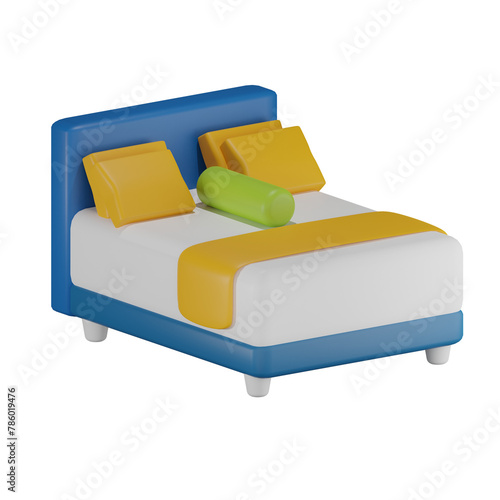 Bed 3D illustration