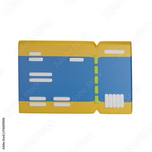 Boarding Pass 3D illustration