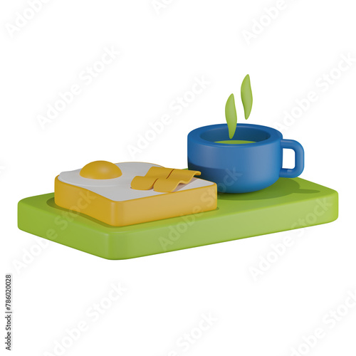 Breakfast 3D illustration