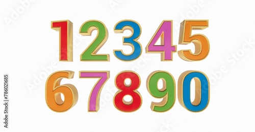 Multicolored 3D ten number design
