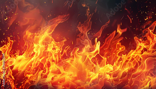 Fire flames background. Generative ai design concept art.