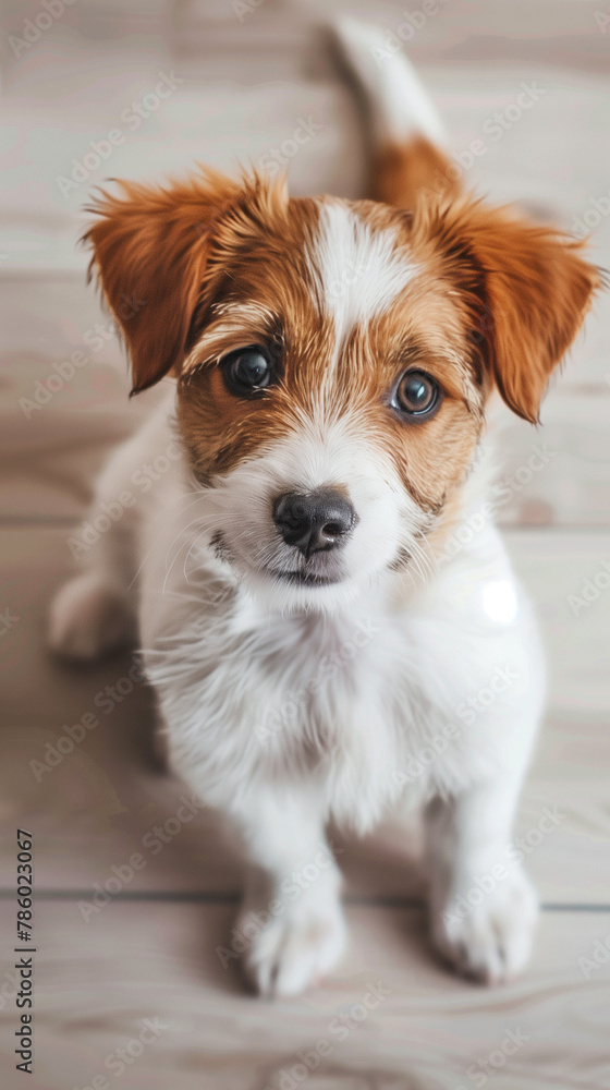 A portrait of a single puppy A portrait of a single puppy
