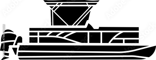 Pontoon Boat Illustration