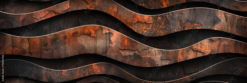 Detailed organic brown wooden waves wall texture abstract closeup art background Detailed organic brown wooden waves wall texture abstract closeup art background