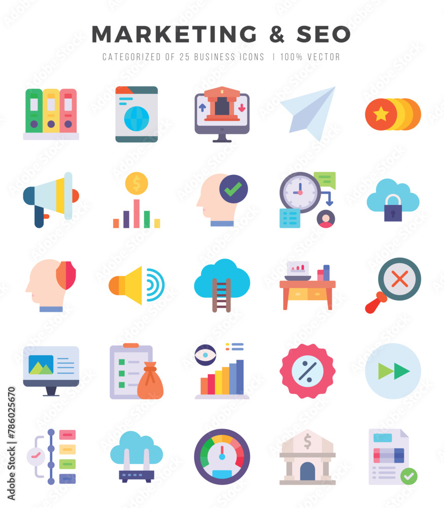 Marketing & Seo Icon Pack 25 Vector Symbols for Web Design. Marketing & Seo Icon Pack 25 Vector Symbols for Web Design.