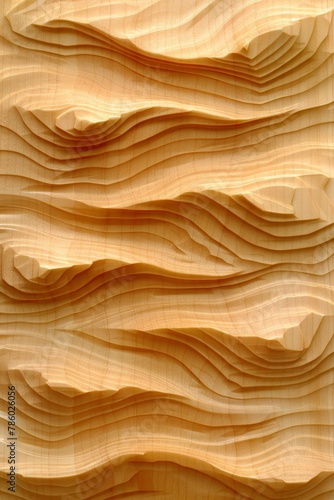 Detailed organic brown wooden waves texture abstract closeup wood art background