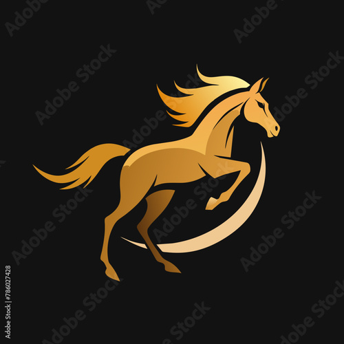 flat-vector-logo-for-horse--jumping--simple--graph