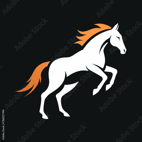flat-vector-logo-for-horse--jumping--simple--graph