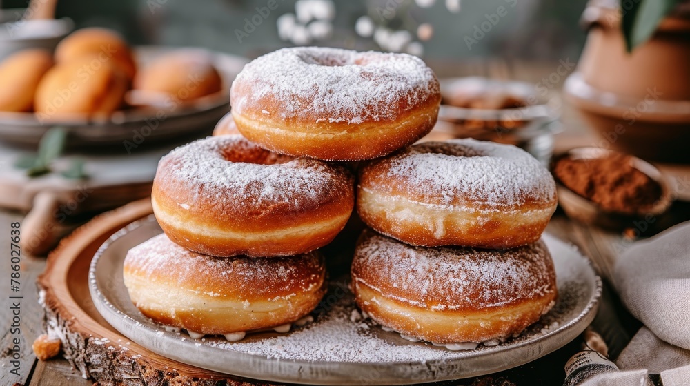 Tempting donuts displayed on white isolated background, perfect for alluring food photography Tempting donuts displayed on white isolated background, perfect for alluring food photography