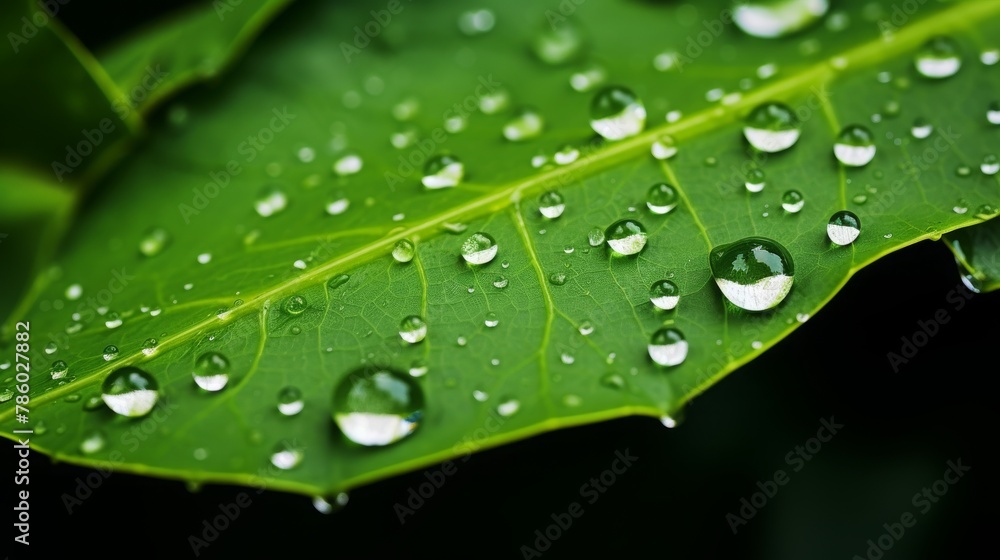 Raindrops on a leaf