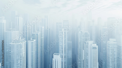 Hazy light urban landscape  background image of the city s skyscrapers  top view