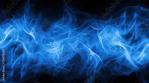 A dynamic digital art piece that captures the fluid motion of blue smoke.