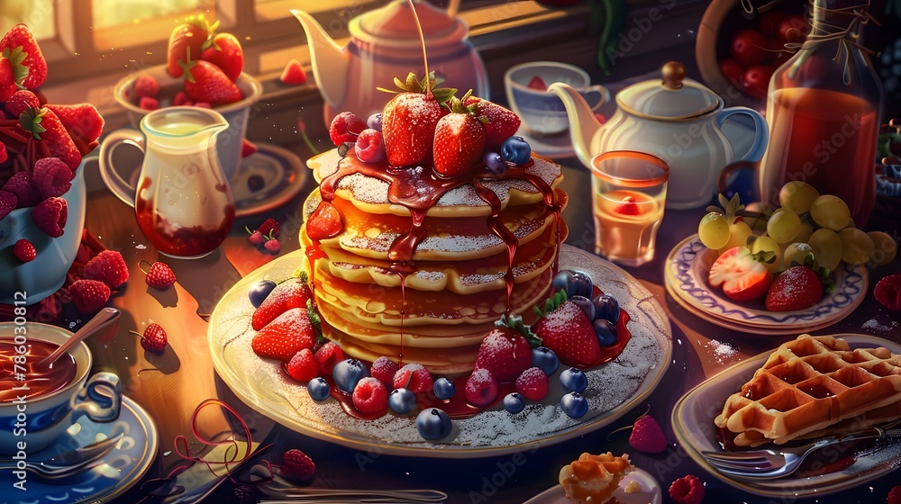 Fluffy Homemade Pancakes: Delicious with Fresh Berries
